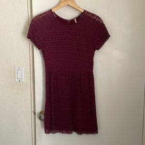 Free People burgundy lace dress